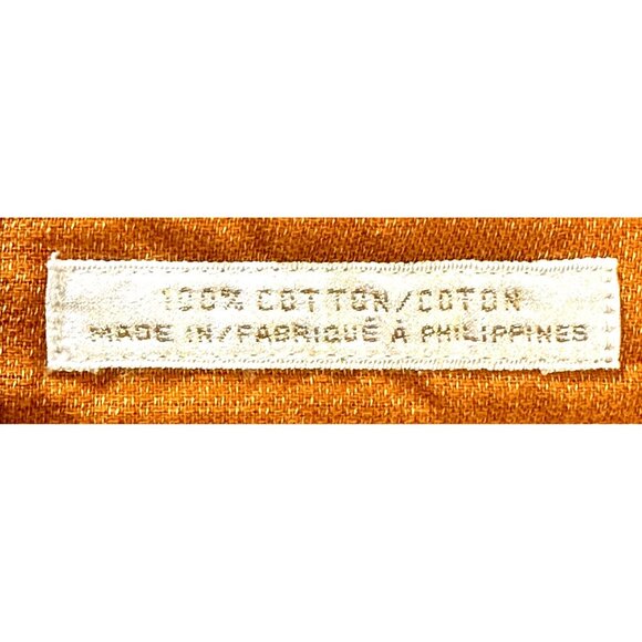 PERRY ELLIS Mens Shirt Button Up 100% Cotton Long Sleeve Orange Size Large - Picture 5 of 10